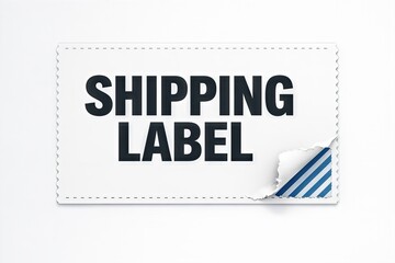 Shipping label template featuring crisp typography and dynamic edges optimized for logistics and e commerce applications evoking efficiency and organization