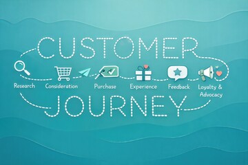 Navigating the customer journey through research, consideration, purchase, experience, feedback, and building loyalty for enhanced consumer engagement and brand advocacy