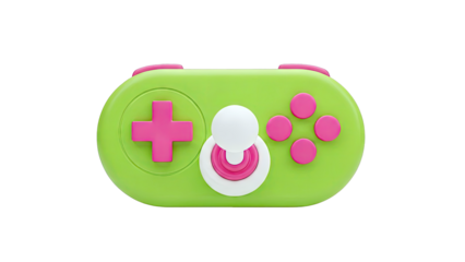 Colorful Game Controller on White Background