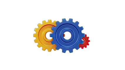 Colorful Gears Interlocking - Teamwork and Technology Concept