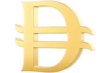 Golden dirham, currency symbol, transparent background