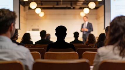 Professional Corporate Seminar with Business Presentation and Audience