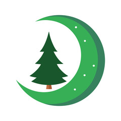 christmas moon vector