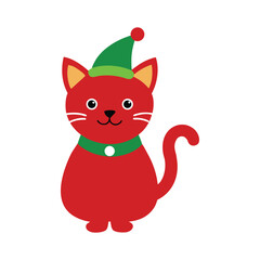 christmas cat vector