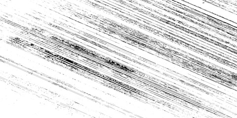 Fototapeta premium Abstract texture grunge made of diagonal streaks and distressed lines, black ink on a white background. grunge scratch patterns, chaotic linear noise. dirty monochrome pattern of the old worn surface.