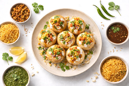 Dahi puri yogurt-filled chaat