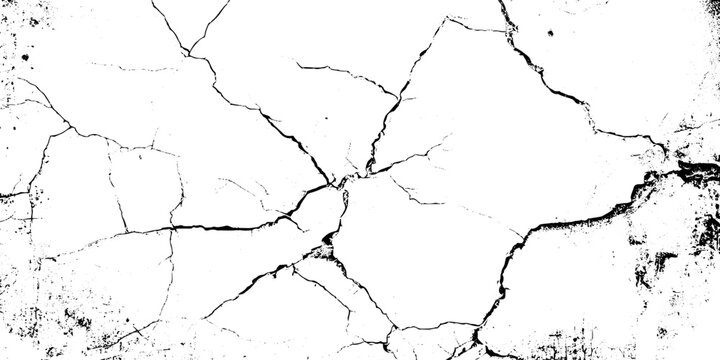 Black, white grunge dust crack, scratch concrete wall texture pattern background. Ideal for grunge background, aged surface, urban decay effect. grunge distressed overlay featuring natural split Line.