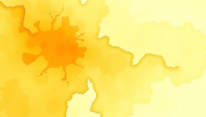 Abstract yellow paint background featuring a 3d vintage world map illustration with grunge paper textures and artistic continent silhouettes for travel and geography design