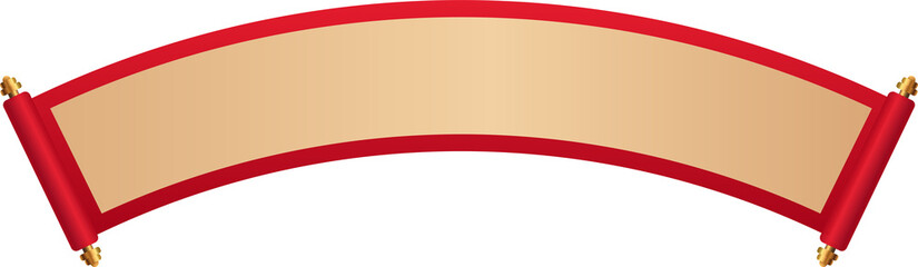 Red and Gold Chinese Scroll Banner