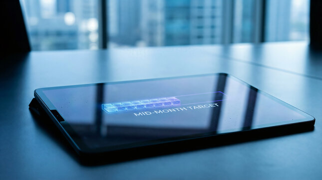Sleek Digital Tablet on Modern Office Desk: Technology, Business, and Innovation for the Future Workspace. - Powered by Adobe