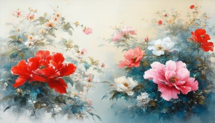 Beautiful red poppy flowers blossom in the spring garden, showcasing vibrant nature and floral beauty through every colorful petal and bloom