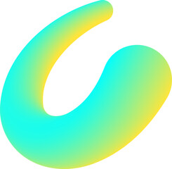 abstract wavy fluid gradient element in green yellow