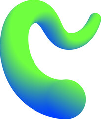 abstract wavy fluid gradient element in green blue