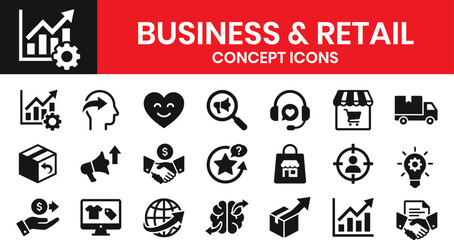 Business And Retail Commerce Concept Icons
