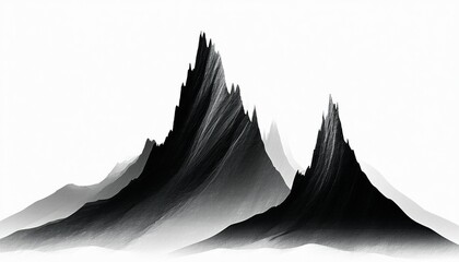  watercolor Black and white feathers transition into a snowy winter mountain landscape with a peak reflection on a lake under a foggy morning sky