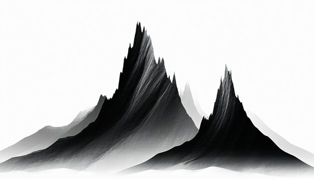  watercolor Black and white feathers transition into a snowy winter mountain landscape with a peak reflection on a lake under a foggy morning sky - Powered by Adobe