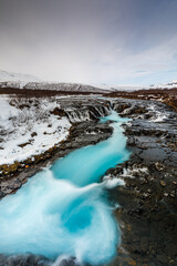 Fototapeta premium Iceland Bruarfoss waterfall in winter