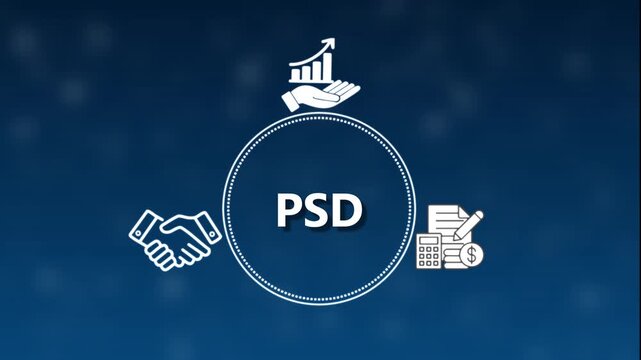 Business Finance Icons Handshake Growth Chart Calculator Dollar Sign PSD Text image photo