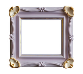 A lavender children's frame with a metallic gold border. The frame is cut out and placed on a transparent background, ideal for presenting photos or artwork
