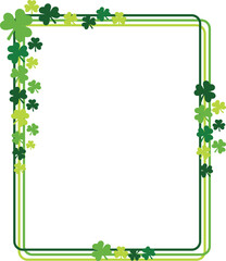 St patrick&rsquo;s day shamrock clover frame border in green colors.