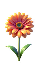 Vibrant Orange Gerbera Flower Isolated