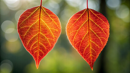 Obraz premium Vibrant autumn leaves in focus