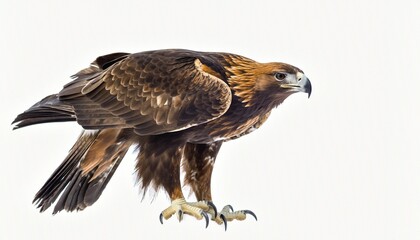 Fototapeta premium Majestic Golden Eagle Standing on White Background