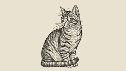 illustration of a domestic cat