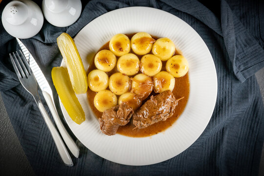 Beef roulade with silesian dumplings.