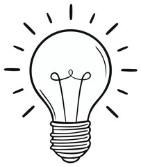 Bright idea light bulb symbol hand drawn sketch illustration concept for innovation and inspiration
