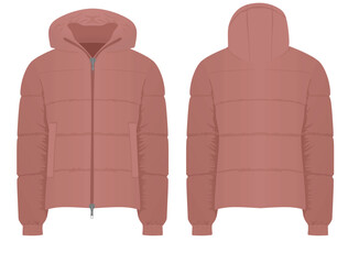 Brown winter jacket. vector illustration