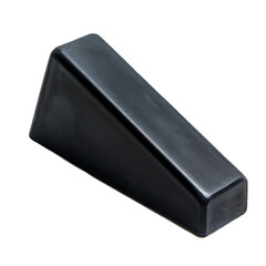 Fototapeta premium Black Rubber Door Stopper Wedge Isolated On Transparent Background