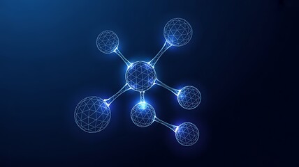 Connected Polygonal Molecular Network - Science & Innovation Concept