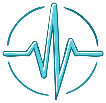 Teal heartbeat cardiogram symbol within a broken circle graphic