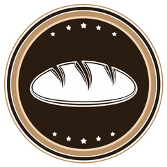 Rustic Bread Loaf Emblem with Stars and Circles