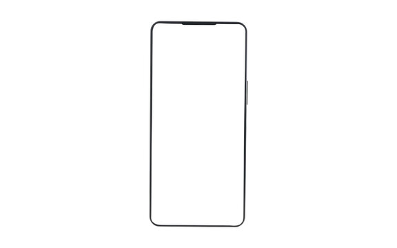 Modern Full-Screen Smartphone Mockup with Thin Bezels on Neutral Background