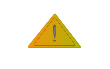 Yellow Gradient Warning Triangle Icon with Grey Exclamation Mark