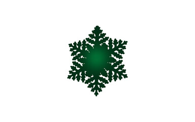 Elegant Green Gradient Snowflake Icon Isolated on Light Grey Background