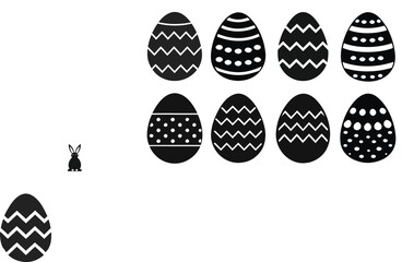 Easter eggs vector illustration, Easter eggs Silhouette vector