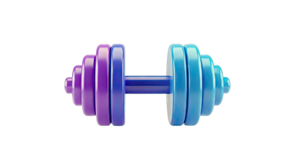 Colorful Dumbbell on White Background