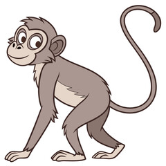 Playful Monkey Animal Vector Illustration