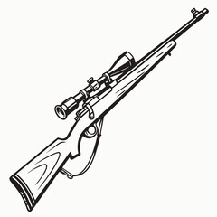 Technical Rifle Gun Firearm Vector Illustration