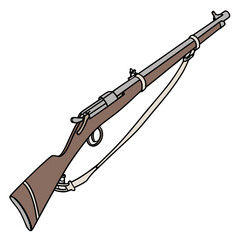 Long Range Hunting Rifle Weapon Vector