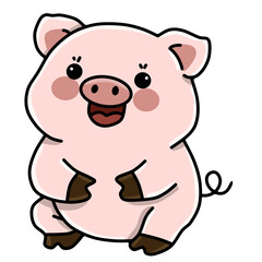 Fototapeta premium smile pig illustration