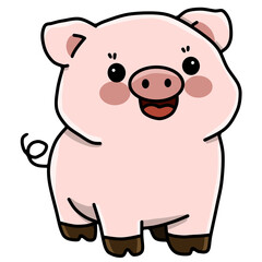 Fototapeta premium pig smile cartoon