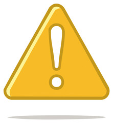 Vivid Yellow Exclamation Mark Inside Triangle Icon Illustrating Danger Caution Alert Important Information Notification
