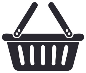 Shopping basket illustration isolated, dark gray shopping cart