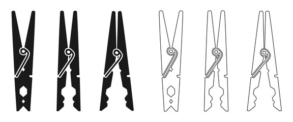 clothespin icon vector illustration isolated on white background.