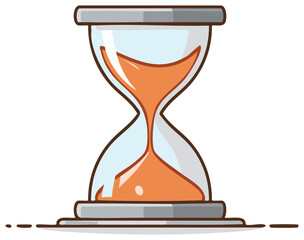 Cartoon hourglass illustration, sand timer, passing time, clock, time management concept