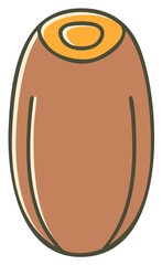 Stylized Illustration of Medjool Date Fruit with Brown Skin and Tan Interior for Recipes